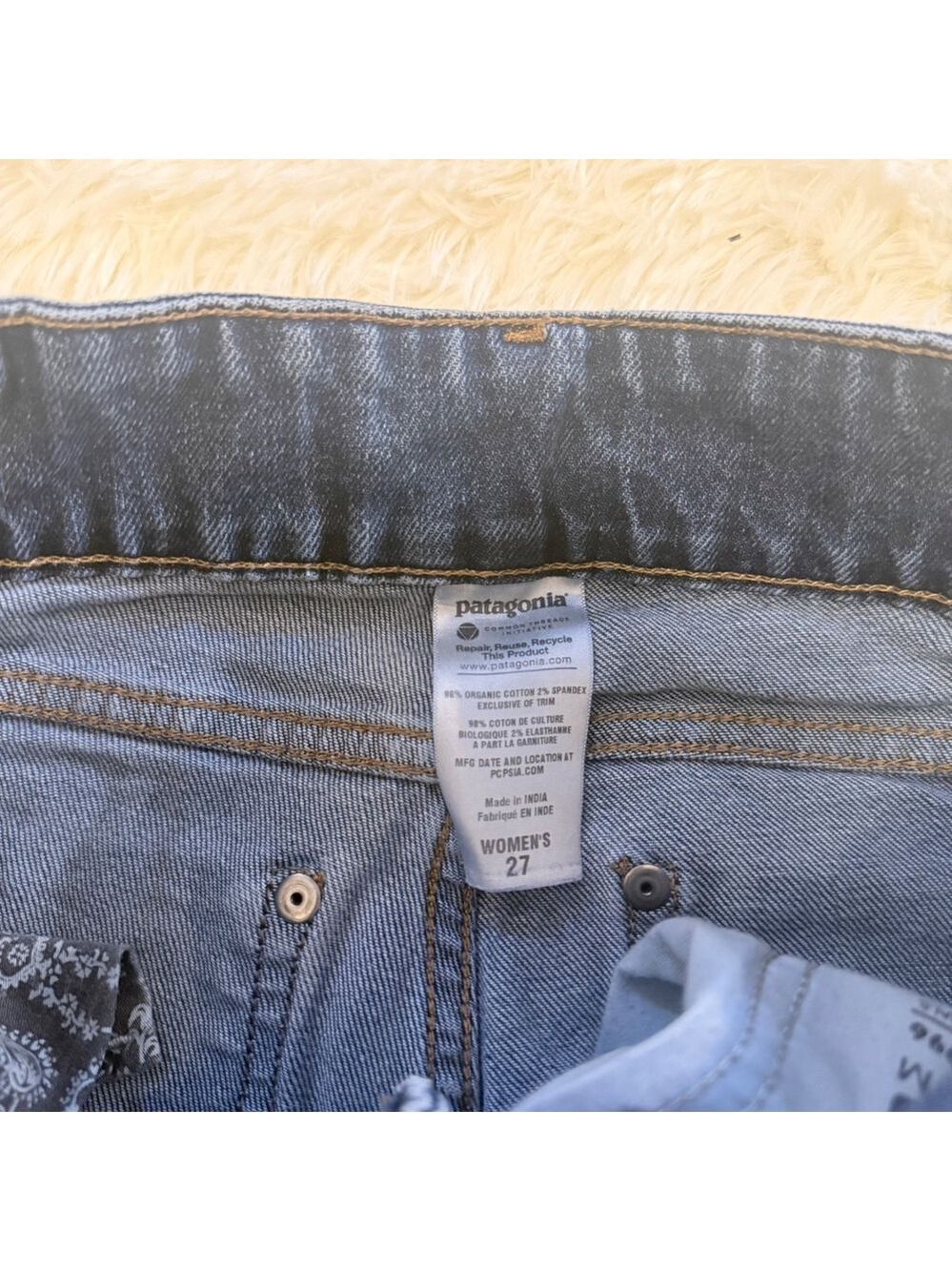 Patagonia Women 27 Dark Wash Bootcut Jeans Low Rise Gorpcore Indie 2000s Vibe - Picture 5 of 5